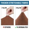 image:imageHVERSAILTEX 3 Piece Stretch Sofa Covers for 2 Cushion Loveseat Couch  Thicker Jacquard Fabric Medium Sofa TaupeCaramel