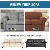image:imageHVERSAILTEX 3 Piece Stretch Sofa Covers for 2 Cushion Loveseat Couch  Thicker Jacquard Fabric Medium Sofa TaupeCaramel