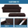 image:imageHVERSAILTEX 3 Piece Stretch Sofa Covers for 2 Cushion Loveseat Couch  Thicker Jacquard Fabric Medium Sofa TaupeChocolate