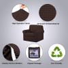 image:imageHVERSAILTEX 3 Piece Stretch Sofa Covers for 2 Cushion Loveseat Couch  Thicker Jacquard Fabric Medium Sofa TaupeChocolate