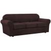image:imageHVERSAILTEX 3 Piece Stretch Sofa Covers for 2 Cushion Loveseat Couch  Thicker Jacquard Fabric Medium Sofa TaupeChocolate