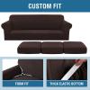 image:imageHVERSAILTEX 3 Piece Stretch Sofa Covers for 2 Cushion Loveseat Couch  Thicker Jacquard Fabric Medium Sofa TaupeChocolate