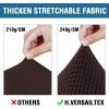 image:imageHVERSAILTEX 3 Piece Stretch Sofa Covers for 2 Cushion Loveseat Couch  Thicker Jacquard Fabric Medium Sofa TaupeChocolate