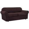 image:imageHVERSAILTEX 3 Piece Stretch Sofa Covers for 2 Cushion Loveseat Couch  Thicker Jacquard Fabric Medium Sofa TaupeChocolate