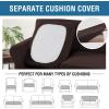 image:imageHVERSAILTEX 3 Piece Stretch Sofa Covers for 2 Cushion Loveseat Couch  Thicker Jacquard Fabric Medium Sofa TaupeChocolate