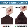 image:imageHVERSAILTEX 3 Piece Stretch Sofa Covers for 2 Cushion Loveseat Couch  Thicker Jacquard Fabric Medium Sofa TaupeChocolate