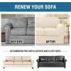 image:imageHVERSAILTEX 3 Piece Stretch Sofa Covers for 2 Cushion Loveseat Couch  Thicker Jacquard Fabric Medium Sofa TaupeCream