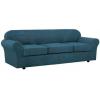 image:imageHVERSAILTEX 3 Piece Stretch Sofa Covers for 2 Cushion Loveseat Couch  Thicker Jacquard Fabric Medium Sofa TaupeDeep Teal