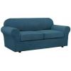 image:imageHVERSAILTEX 3 Piece Stretch Sofa Covers for 2 Cushion Loveseat Couch  Thicker Jacquard Fabric Medium Sofa TaupeDeep Teal