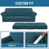 image:imageHVERSAILTEX 3 Piece Stretch Sofa Covers for 2 Cushion Loveseat Couch  Thicker Jacquard Fabric Medium Sofa TaupeDeep Teal