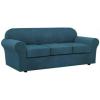 image:imageHVERSAILTEX 3 Piece Stretch Sofa Covers for 2 Cushion Loveseat Couch  Thicker Jacquard Fabric Medium Sofa TaupeDeep Teal