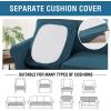 image:imageHVERSAILTEX 3 Piece Stretch Sofa Covers for 2 Cushion Loveseat Couch  Thicker Jacquard Fabric Medium Sofa TaupeDeep Teal