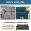 image:imageHVERSAILTEX 3 Piece Stretch Sofa Covers for 2 Cushion Loveseat Couch  Thicker Jacquard Fabric Medium Sofa TaupeDeep Teal