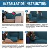 image:imageHVERSAILTEX 3 Piece Stretch Sofa Covers for 2 Cushion Loveseat Couch  Thicker Jacquard Fabric Medium Sofa TaupeDeep Teal