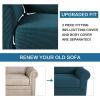 image:imageHVERSAILTEX 3 Piece Stretch Sofa Covers for 2 Cushion Loveseat Couch  Thicker Jacquard Fabric Medium Sofa TaupeDeep Teal