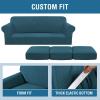 image:imageHVERSAILTEX 3 Piece Stretch Sofa Covers for 2 Cushion Loveseat Couch  Thicker Jacquard Fabric Medium Sofa TaupeDeep Teal
