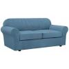 image:imageHVERSAILTEX 3 Piece Stretch Sofa Covers for 2 Cushion Loveseat Couch  Thicker Jacquard Fabric Medium Sofa TaupeDusty Blue
