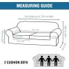 image:imageHVERSAILTEX 3 Piece Stretch Sofa Covers for 2 Cushion Loveseat Couch  Thicker Jacquard Fabric Medium Sofa TaupeDusty Blue