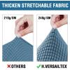 image:imageHVERSAILTEX 3 Piece Stretch Sofa Covers for 2 Cushion Loveseat Couch  Thicker Jacquard Fabric Medium Sofa TaupeDusty Blue