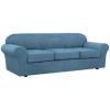 image:imageHVERSAILTEX 3 Piece Stretch Sofa Covers for 2 Cushion Loveseat Couch  Thicker Jacquard Fabric Medium Sofa TaupeDusty Blue