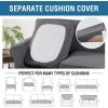 image:imageHVERSAILTEX 3 Piece Stretch Sofa Covers for 2 Cushion Loveseat Couch  Thicker Jacquard Fabric Medium Sofa TaupeGrey