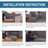 image:imageHVERSAILTEX 3 Piece Stretch Sofa Covers for 2 Cushion Loveseat Couch  Thicker Jacquard Fabric Medium Sofa TaupeGrey