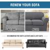 image:imageHVERSAILTEX 3 Piece Stretch Sofa Covers for 2 Cushion Loveseat Couch  Thicker Jacquard Fabric Medium Sofa TaupeGrey