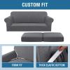 image:imageHVERSAILTEX 3 Piece Stretch Sofa Covers for 2 Cushion Loveseat Couch  Thicker Jacquard Fabric Medium Sofa TaupeGrey