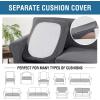 image:imageHVERSAILTEX 3 Piece Stretch Sofa Covers for 2 Cushion Loveseat Couch  Thicker Jacquard Fabric Medium Sofa TaupeGrey