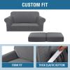 image:imageHVERSAILTEX 3 Piece Stretch Sofa Covers for 2 Cushion Loveseat Couch  Thicker Jacquard Fabric Medium Sofa TaupeGrey