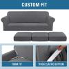 image:imageHVERSAILTEX 3 Piece Stretch Sofa Covers for 2 Cushion Loveseat Couch  Thicker Jacquard Fabric Medium Sofa TaupeGrey