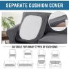image:imageHVERSAILTEX 3 Piece Stretch Sofa Covers for 2 Cushion Loveseat Couch  Thicker Jacquard Fabric Medium Sofa TaupeGrey