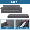image:imageHVERSAILTEX 3 Piece Stretch Sofa Covers for 2 Cushion Loveseat Couch  Thicker Jacquard Fabric Medium Sofa TaupeGrey