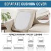 image:imageHVERSAILTEX 3 Piece Stretch Sofa Covers for 2 Cushion Loveseat Couch  Thicker Jacquard Fabric Medium Sofa TaupeIsland Fossi
