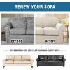 image:imageHVERSAILTEX 3 Piece Stretch Sofa Covers for 2 Cushion Loveseat Couch  Thicker Jacquard Fabric Medium Sofa TaupeIsland Fossi