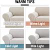 image:imageHVERSAILTEX 3 Piece Stretch Sofa Covers for 2 Cushion Loveseat Couch  Thicker Jacquard Fabric Medium Sofa TaupeIsland Fossi