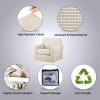 image:imageHVERSAILTEX 3 Piece Stretch Sofa Covers for 2 Cushion Loveseat Couch  Thicker Jacquard Fabric Medium Sofa TaupeIsland Fossi