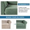 image:imageHVERSAILTEX 3 Piece Stretch Sofa Covers for 2 Cushion Loveseat Couch  Thicker Jacquard Fabric Medium Sofa TaupeLoden Frost