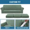 image:imageHVERSAILTEX 3 Piece Stretch Sofa Covers for 2 Cushion Loveseat Couch  Thicker Jacquard Fabric Medium Sofa TaupeLoden Frost