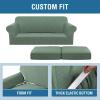 image:imageHVERSAILTEX 3 Piece Stretch Sofa Covers for 2 Cushion Loveseat Couch  Thicker Jacquard Fabric Medium Sofa TaupeLoden Frost