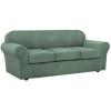 image:imageHVERSAILTEX 3 Piece Stretch Sofa Covers for 2 Cushion Loveseat Couch  Thicker Jacquard Fabric Medium Sofa TaupeLoden Frost