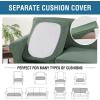 image:imageHVERSAILTEX 3 Piece Stretch Sofa Covers for 2 Cushion Loveseat Couch  Thicker Jacquard Fabric Medium Sofa TaupeLoden Frost