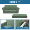 image:imageHVERSAILTEX 3 Piece Stretch Sofa Covers for 2 Cushion Loveseat Couch  Thicker Jacquard Fabric Medium Sofa TaupeLoden Frost