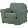 image:imageHVERSAILTEX 3 Piece Stretch Sofa Covers for 2 Cushion Loveseat Couch  Thicker Jacquard Fabric Medium Sofa TaupeLoden Frost