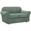 image:imageHVERSAILTEX 3 Piece Stretch Sofa Covers for 2 Cushion Loveseat Couch  Thicker Jacquard Fabric Medium Sofa TaupeLoden Frost