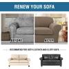 image:imageHVERSAILTEX 3 Piece Stretch Sofa Covers for 2 Cushion Loveseat Couch  Thicker Jacquard Fabric Medium Sofa TaupeMacchiato