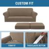 image:imageHVERSAILTEX 3 Piece Stretch Sofa Covers for 2 Cushion Loveseat Couch  Thicker Jacquard Fabric Medium Sofa TaupeMacchiato