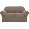 image:imageHVERSAILTEX 3 Piece Stretch Sofa Covers for 2 Cushion Loveseat Couch  Thicker Jacquard Fabric Medium Sofa TaupeMacchiato