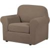 image:imageHVERSAILTEX 3 Piece Stretch Sofa Covers for 2 Cushion Loveseat Couch  Thicker Jacquard Fabric Medium Sofa TaupeMacchiato