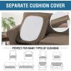 image:imageHVERSAILTEX 3 Piece Stretch Sofa Covers for 2 Cushion Loveseat Couch  Thicker Jacquard Fabric Medium Sofa TaupeMacchiato